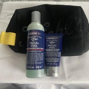 Kiehl's Facial Fuel Energizing Moisture Treatment For Men & Face Wash With Bag
